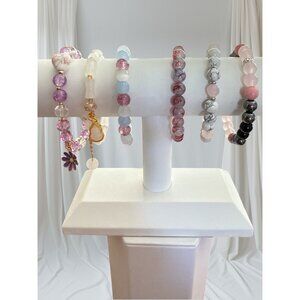 Stretch Beaded Bracelets-Lot of 6-Multicolor-Assorted Bead Types